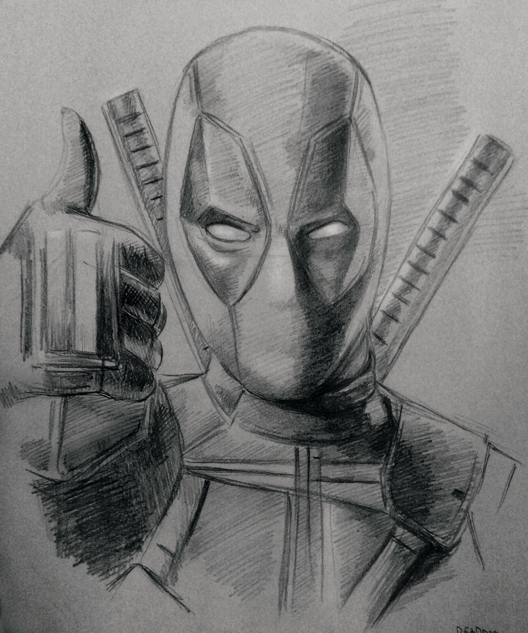 1710x2048 Pencil Sketch Of Deadpool - Pencil Drawing Drawing