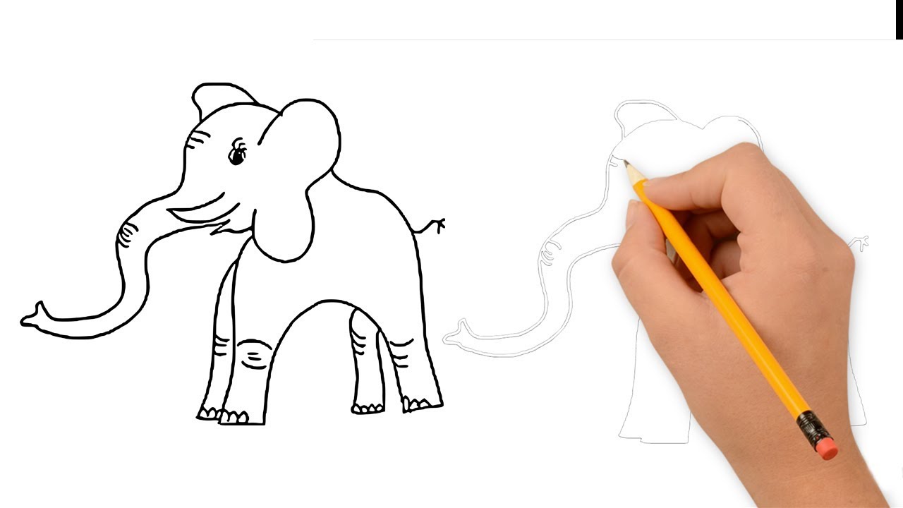 1280x720 How To Draw An Elephant - Pencil Drawing For Kids