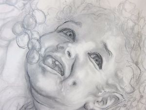 300x225 original pencil drawing of a boy with grapes - Pencil Drawing Grapes