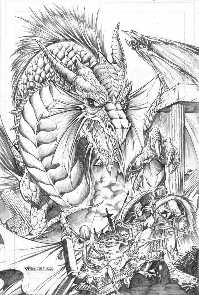 Pencil Drawing Of A Dragon at Explore collection