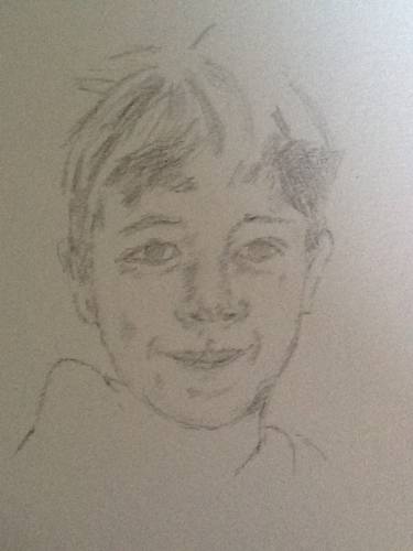 375x500 Pencil Drawing Of A Boy Drawing - Pencil Drawing Of Boy