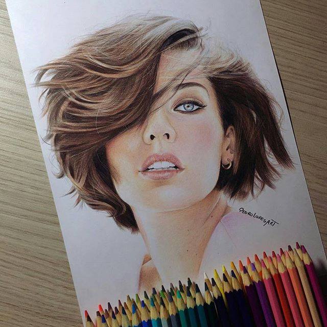 640x640 Pencil Colour Sketches Of Girl - Pencil Drawing Of Girl