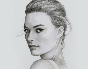 340x270 Pencil Drawing Etsy - Pencil Drawing Of Girl