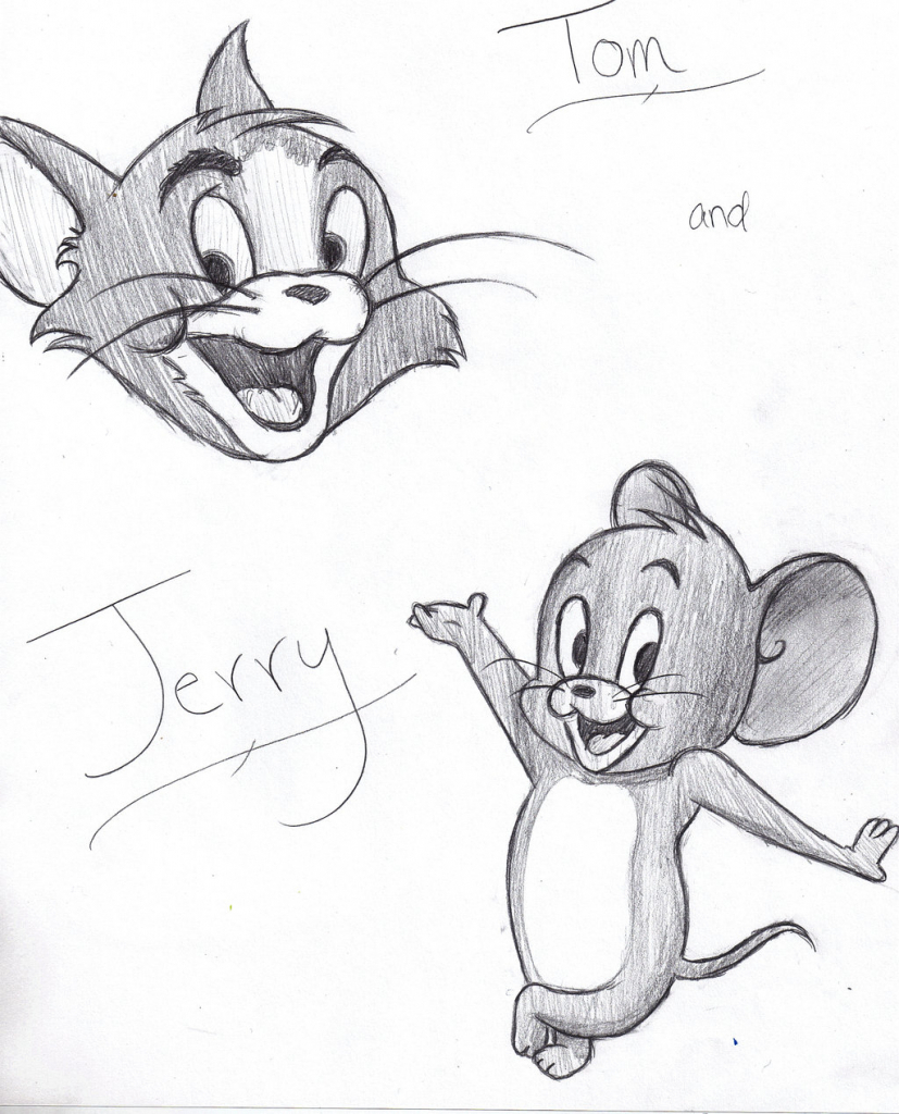 827x1024 tom and jerry pencil outline drawings - Pencil Drawing Outline.