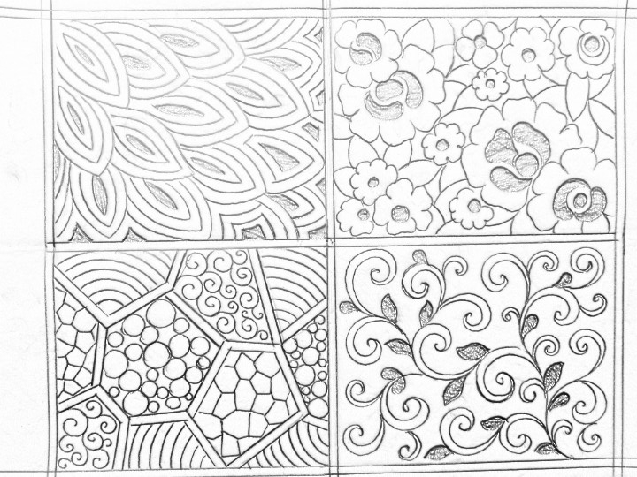 720x540 Jall Khaka Drawings For Hand Emroidery Saree Designsembroidery - Pencil Drawing Patterns