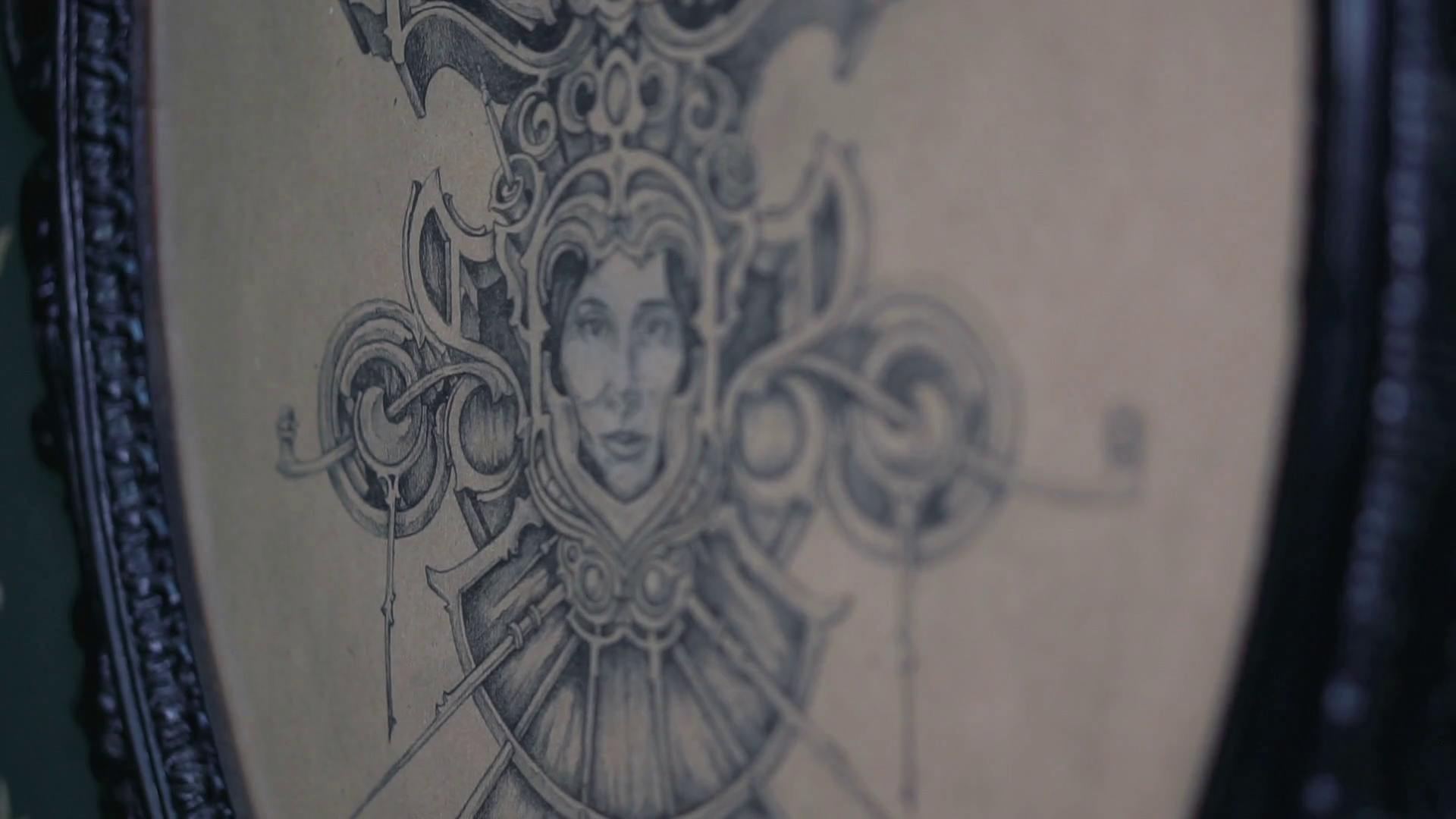 1920x1080 Pencil Sketch Of A Woman's Face In Intricate Patterns Stock Video - Pencil Drawing Patterns