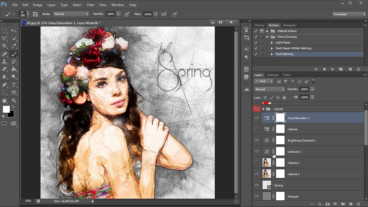 1280x720 pencil drawing photoshop action tutorial - Pencil Drawing Photoshop Action