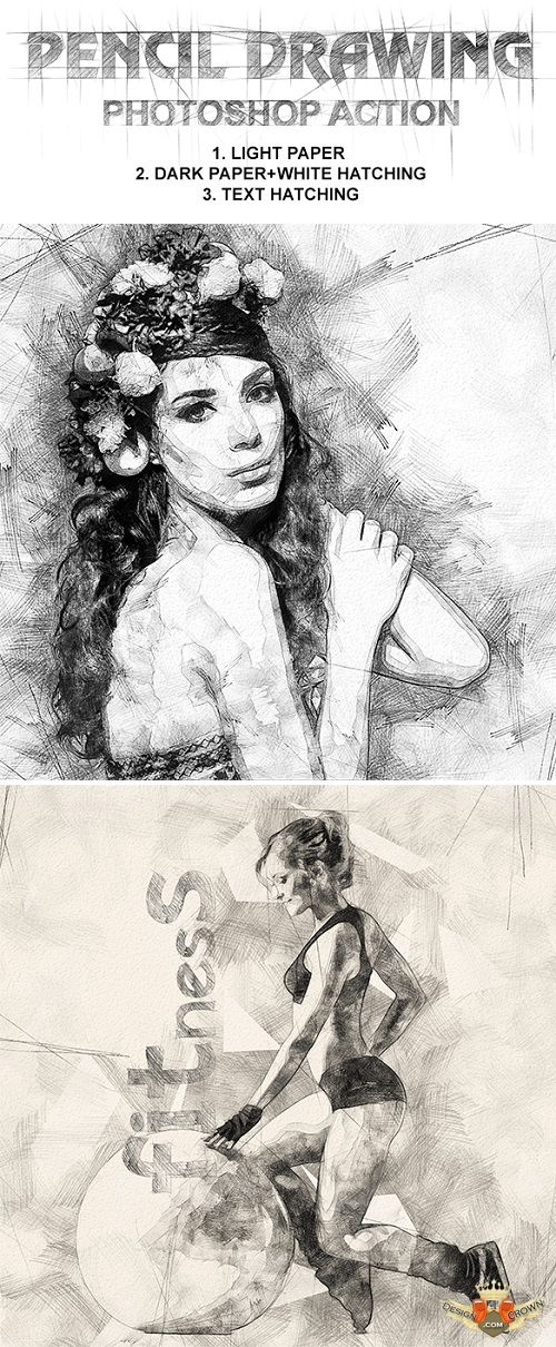 500x1210 pencil drawing photoshop action - Pencil Drawing Photoshop Action