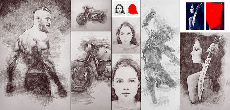 750x359 soft pencil sketch photoshop action - Pencil Drawing Photoshop Action