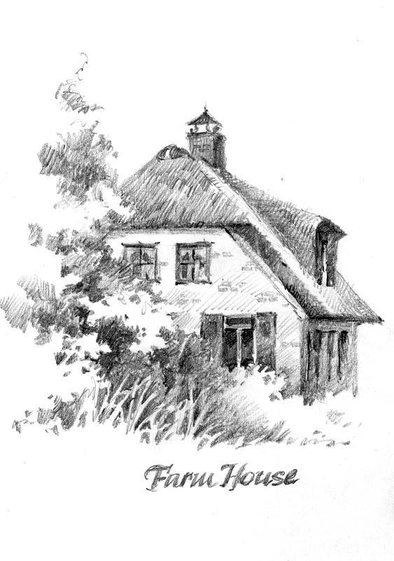 563x800 pencil drawing of dutch farm house roland lee - Pencil Drawing Pictures