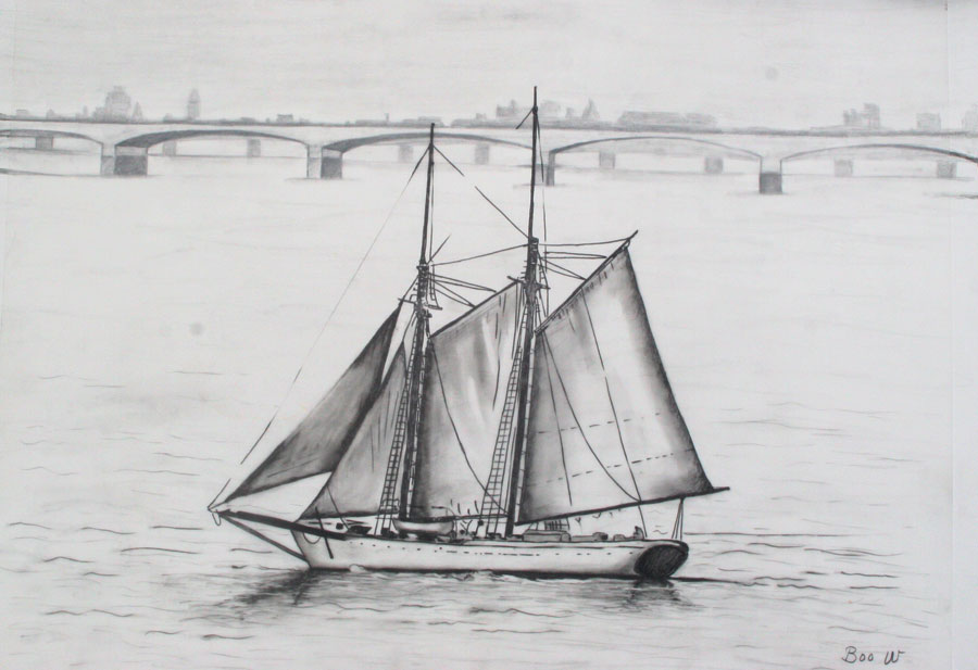 Pencil Drawing Ship