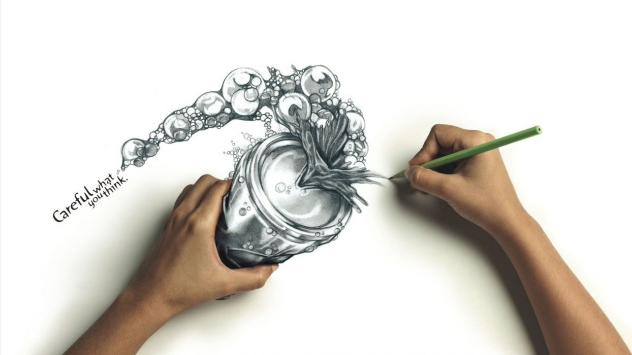1244x700 Hands - Pencil Drawing Wallpaper