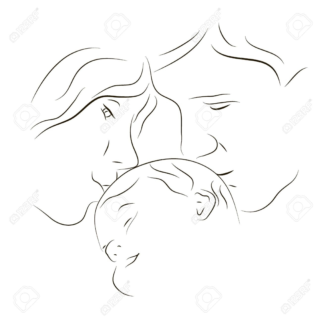 35+ Latest Pencil Sketch Mother And Baby Drawing Images Download