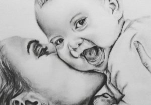 300x210 mothers image pencil sketch how to draw mother teresa picture - Pencil Drawings Of Mother And Baby