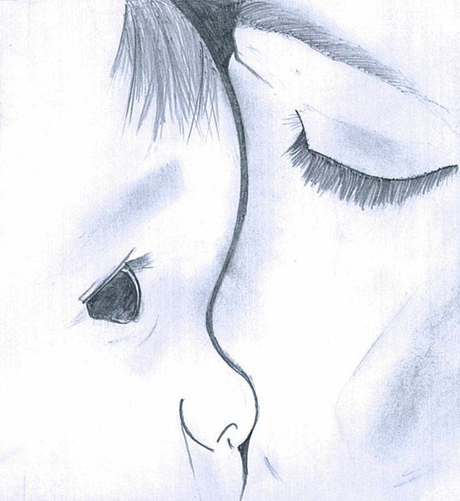 661x720 Baby Kiss Mom - Pencil Drawings Of Mother And Baby