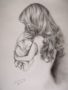 236x314 Baby With Mom Mom Kisses Baby - Pencil Drawings Of Mother And Baby