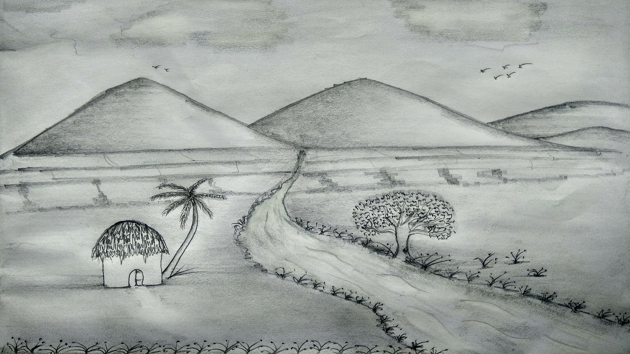 1280x720 How To Draw Scenery Of Nature Shadow - Pencil Drawings Of Nature