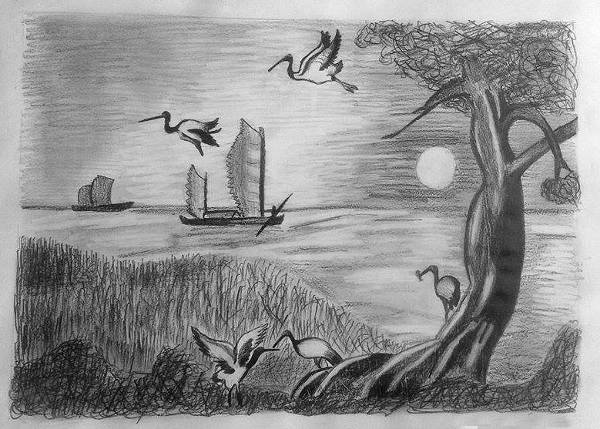 Pencil Drawings Of Nature : Pencil Scenery Sketches Nature Sketch ...