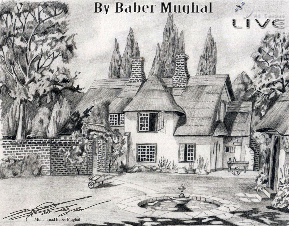 1218x952 drawings of nature scenery simple scenery of nature sketch - Pencil Drawings Of Nature