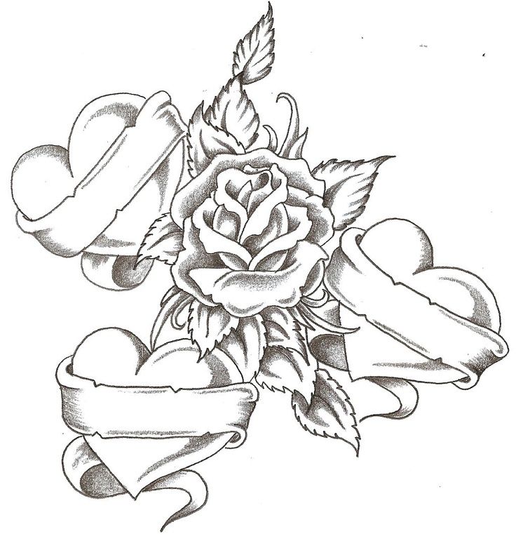 736x764 pencil sketches of hearts and roses free download clip art - Pencil Drawings Of Roses And Hearts