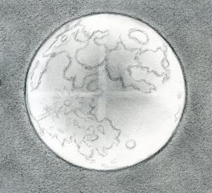 302x276 How To Draw The Moon, Step - Pencil Drawings Of The Moon