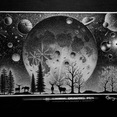 400x400 Sketch Art, Pencil Drawings Tag Moon Archives - Pencil Drawings Of The Moon