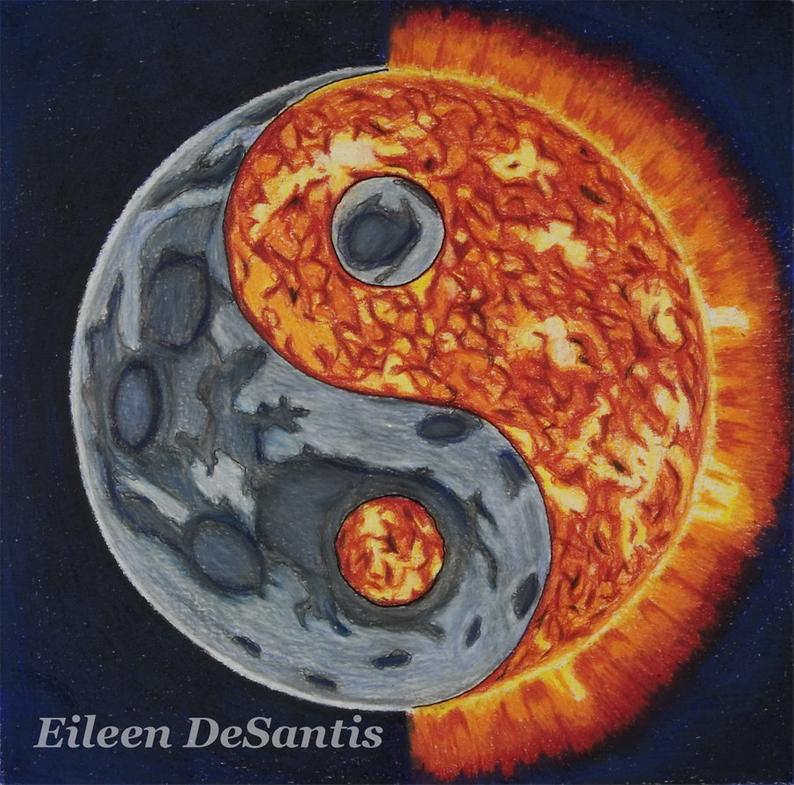 794x785 yin yang drawing sun and moon yin yang colored pencil etsy - Pencil Drawings Of The Sun