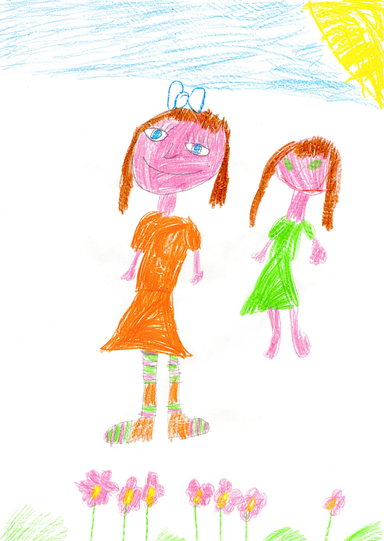 1227x1728 Art Child Art Pencil Drawing Woman And Child Sky Sun Grass - Pencil Drawings Of The Sun