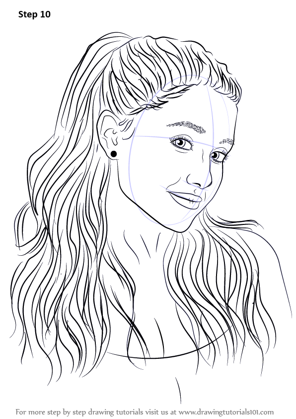 596x842 Learn How To Draw Ariana Grande - Pencil Drawings Step By Step