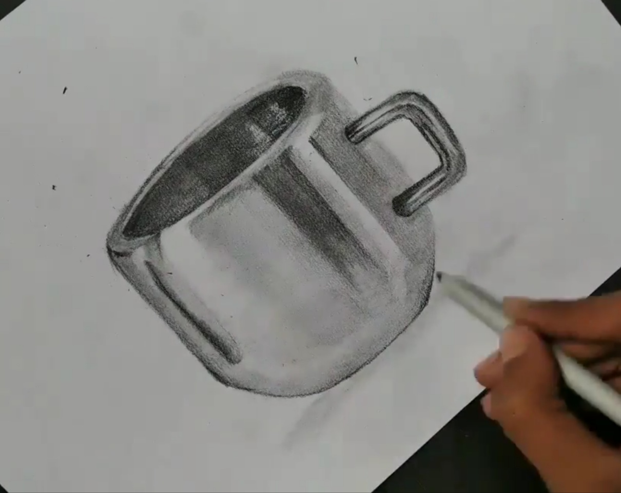 1210x961 How To Draw Steel Cup - Pencil Drawings Step By Step