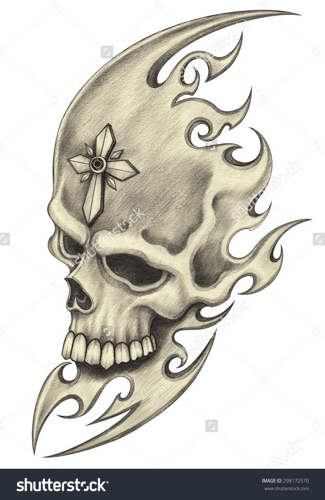 666x1024 Pencil Drawings Of Tattoos Skull Tattoohand Pencil Drawing - Pencil Drawings Tattoos