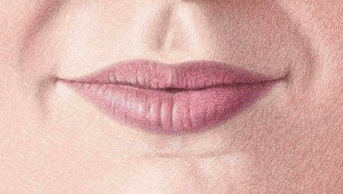 700x396 color pencil portraits - Pencil Lip Drawing