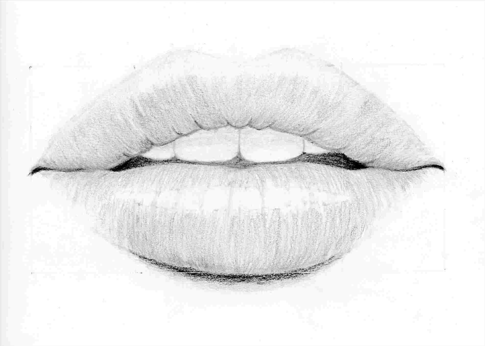 1899x1354 easy pencil drawings of lips step - Pencil Lip Drawing