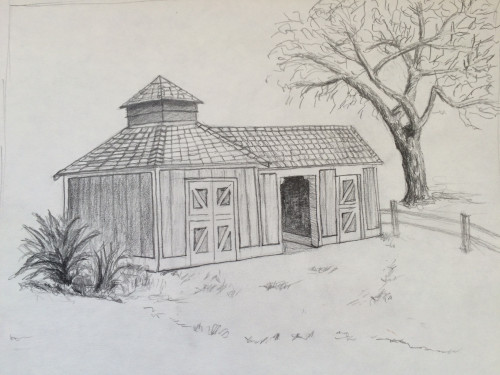 500x375 Original Landscape Pencil Drawing Leylasartshoppe On Artfire - Pencil Photo Drawing