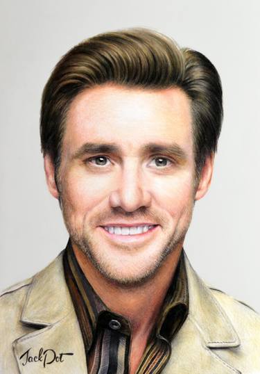 375x538 colored pencil portrait of jim carrey drawing - Pencil Portrait Drawing