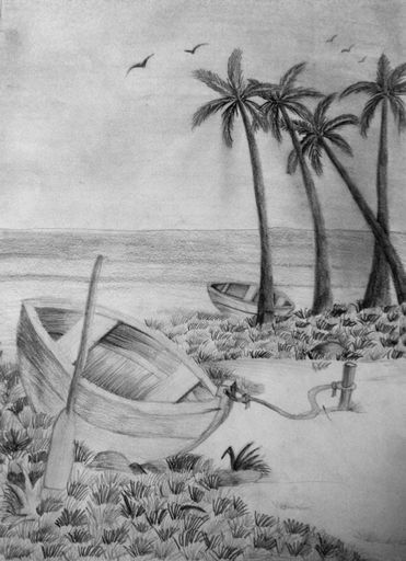 371x512 pencil art gallery pencil shading scenery - Pencil Shading Drawing