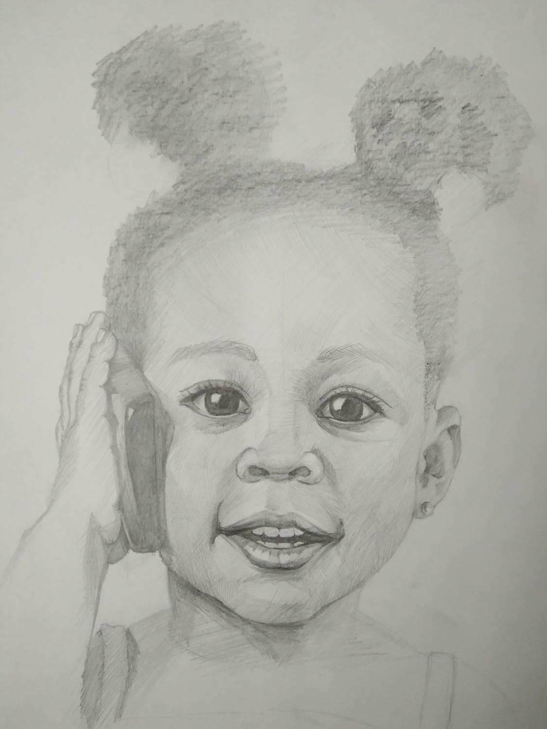 1125x1500 How To Draw A Little Girl Playing With The Phone Let's Draw People - Pencil Shadow Drawing