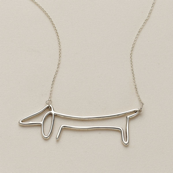 600x600 line drawing dachshund necklace signals - Pendant Drawing