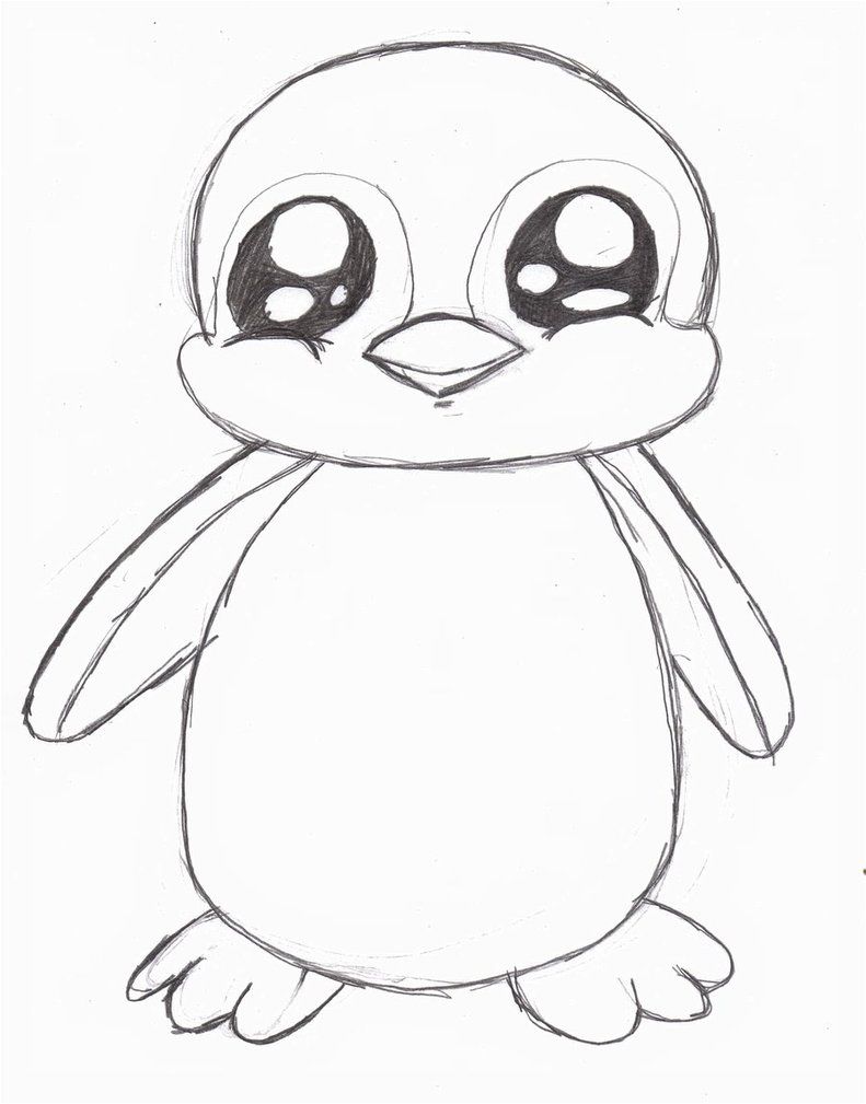 791x1009 penguin drawing - Penguin Cartoon Drawing