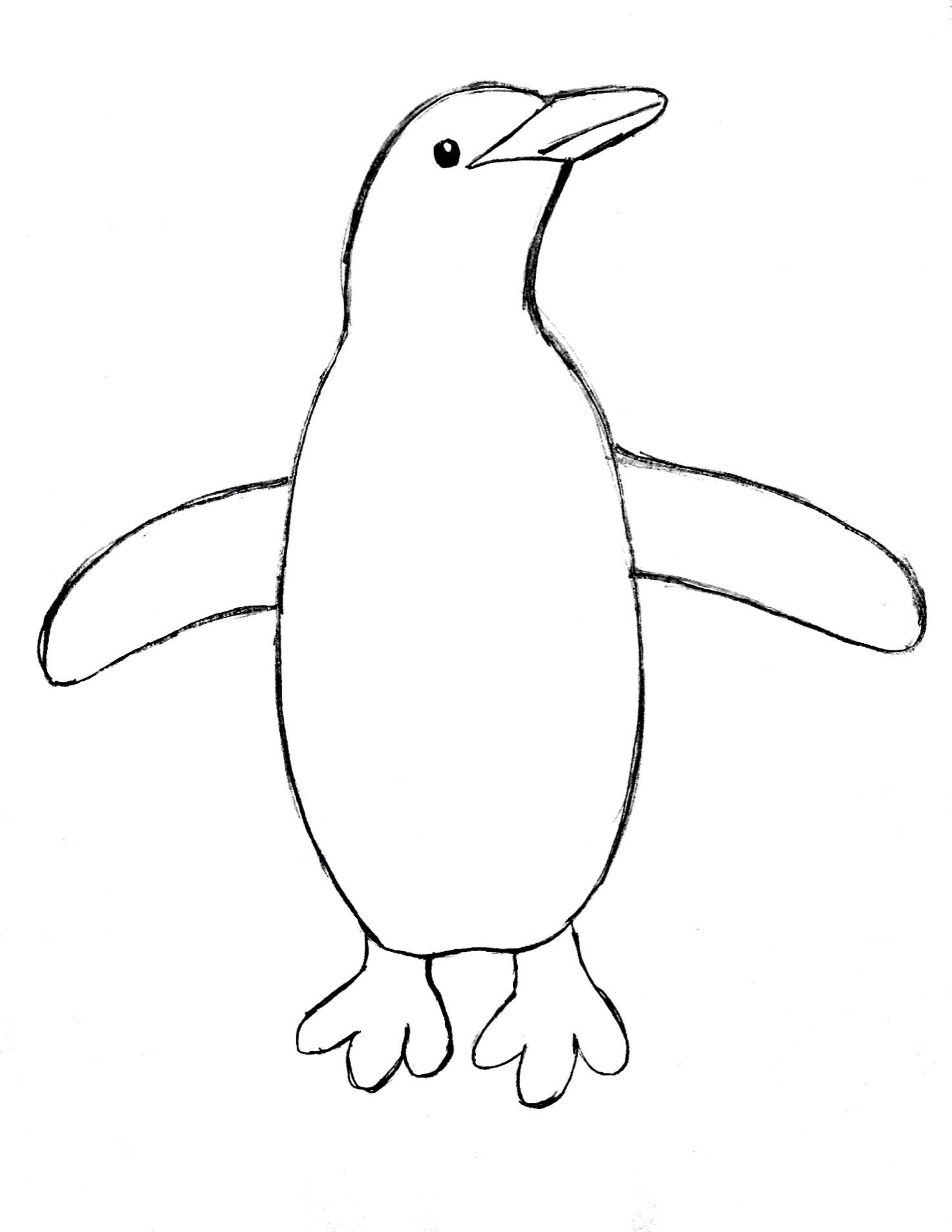 1472x1904 Penguin Drawing Step - Penguin Drawing