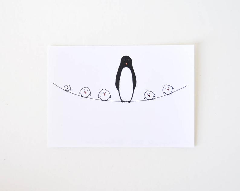 794x635 Whimsical Penguin Drawing Cute Simple Bird Art Print Bird Etsy - Penguin Drawing Cute