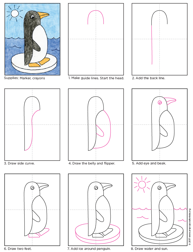 Penguin Drawing Easy