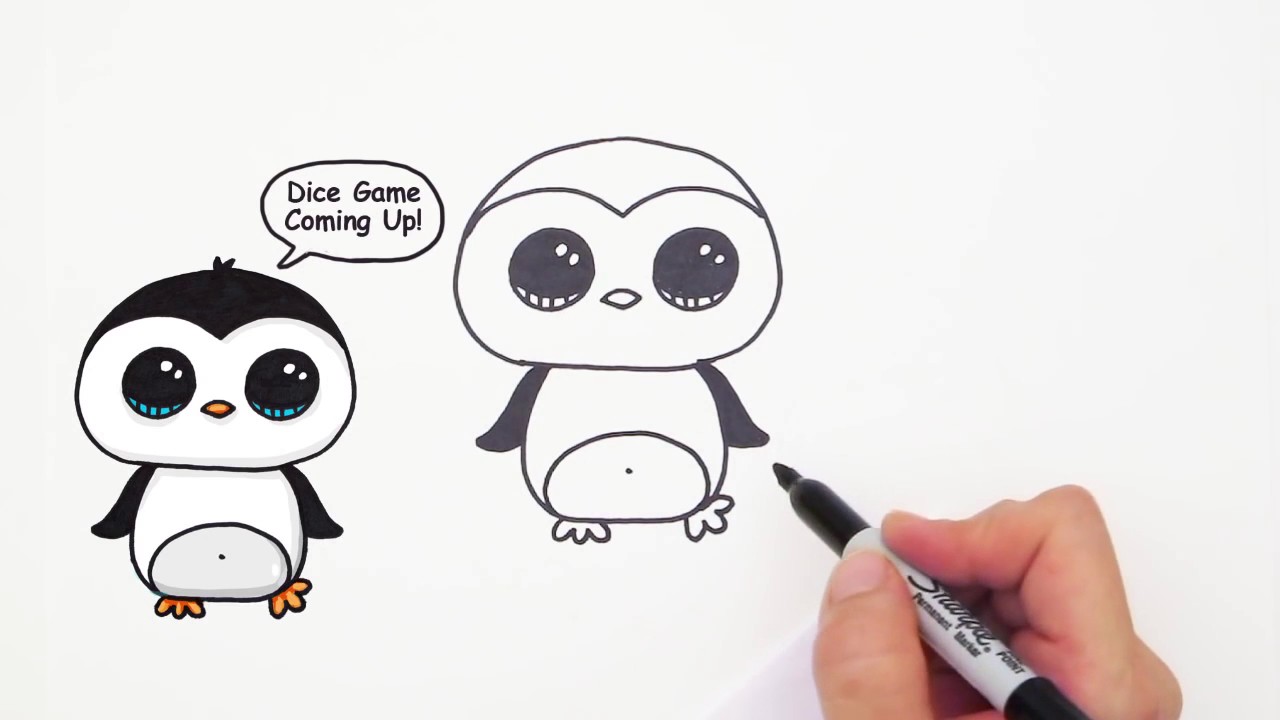 1280x720 How To Draw A Cute Cartoon Penguin Easy Step - Penguin Drawing Easy