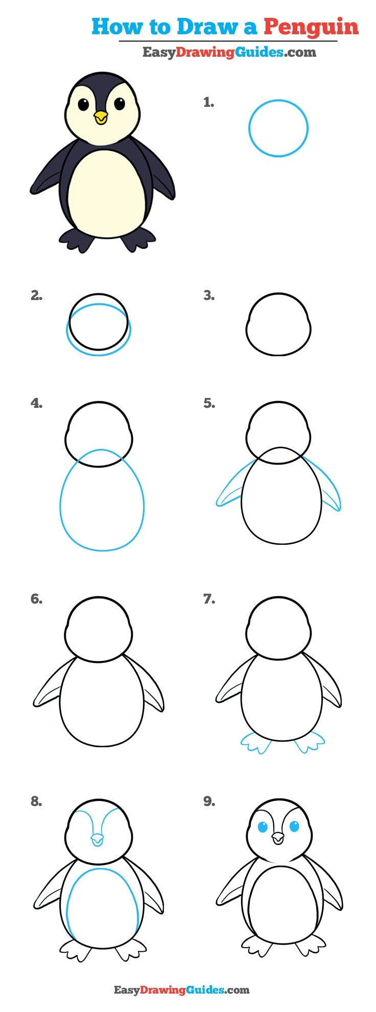 736x1980 how to draw a penguin really easy drawing tutorial - Penguin Drawing Easy