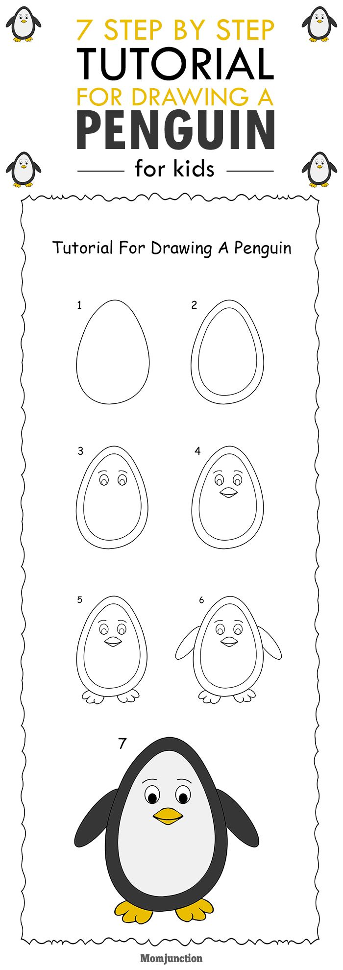 700x1979 How To Draw A Penguin Step - Penguin Drawing For Kids