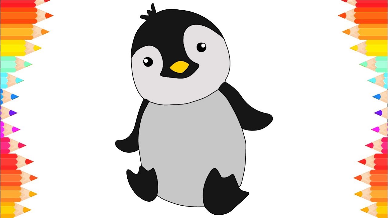 1280x720 How To Draw Penguin For Drawing Animals Step - Penguin Drawing For Kids