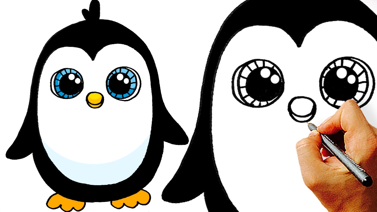 1280x720 Very Easy! How To Draw A Cute Cartoon Penguin Art For Kids! - Penguin Drawing For Kids