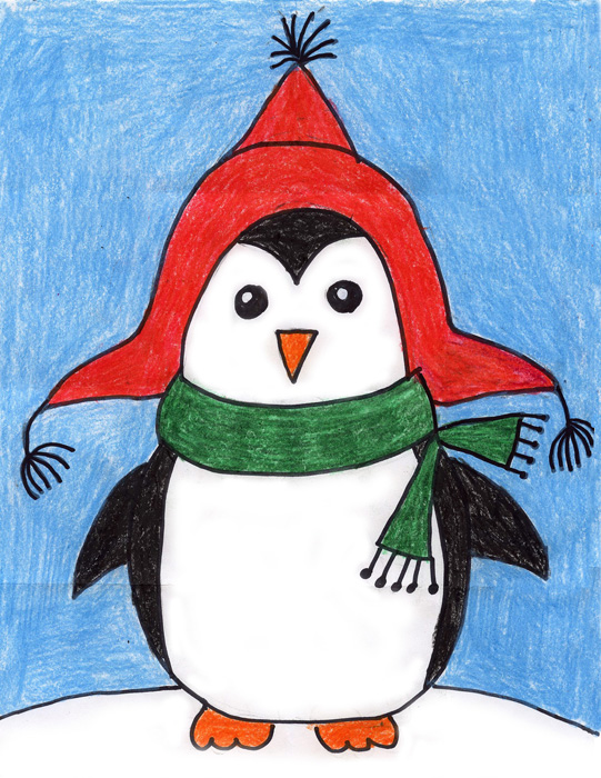 541x700 Draw A Penguin Art Projects For Kids - Penguin Drawing For Kids