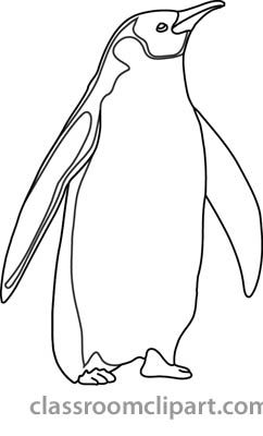 242x400 penguin clip art animals penguin outline classroom - Penguin Drawing Outline
