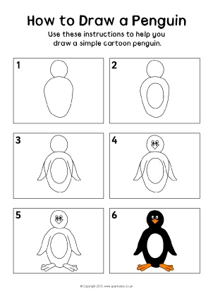 302x427 How To Draw Step - Penguin Drawing Step By Step
